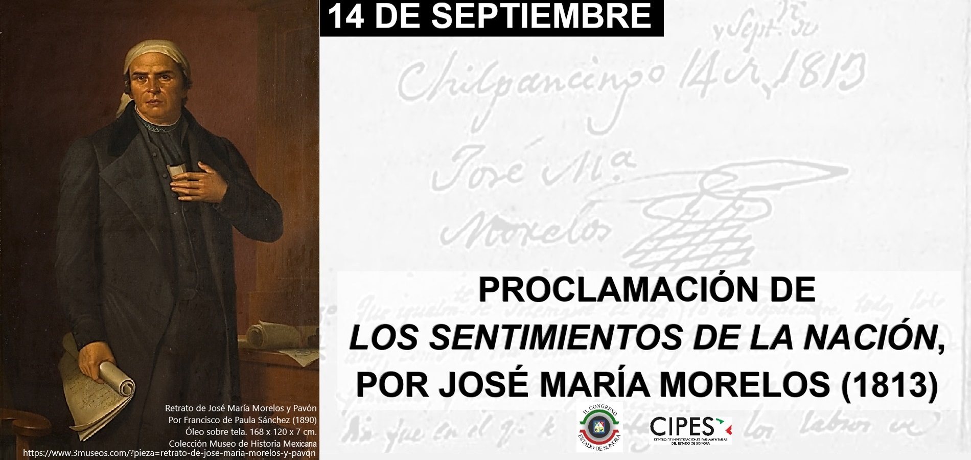 Imagen de PROCLAMACIÓN DE LOS SENTIMIENTOS DE LA NACIÓN, POR JOSÉ MARÍA MORELOS (1813)
