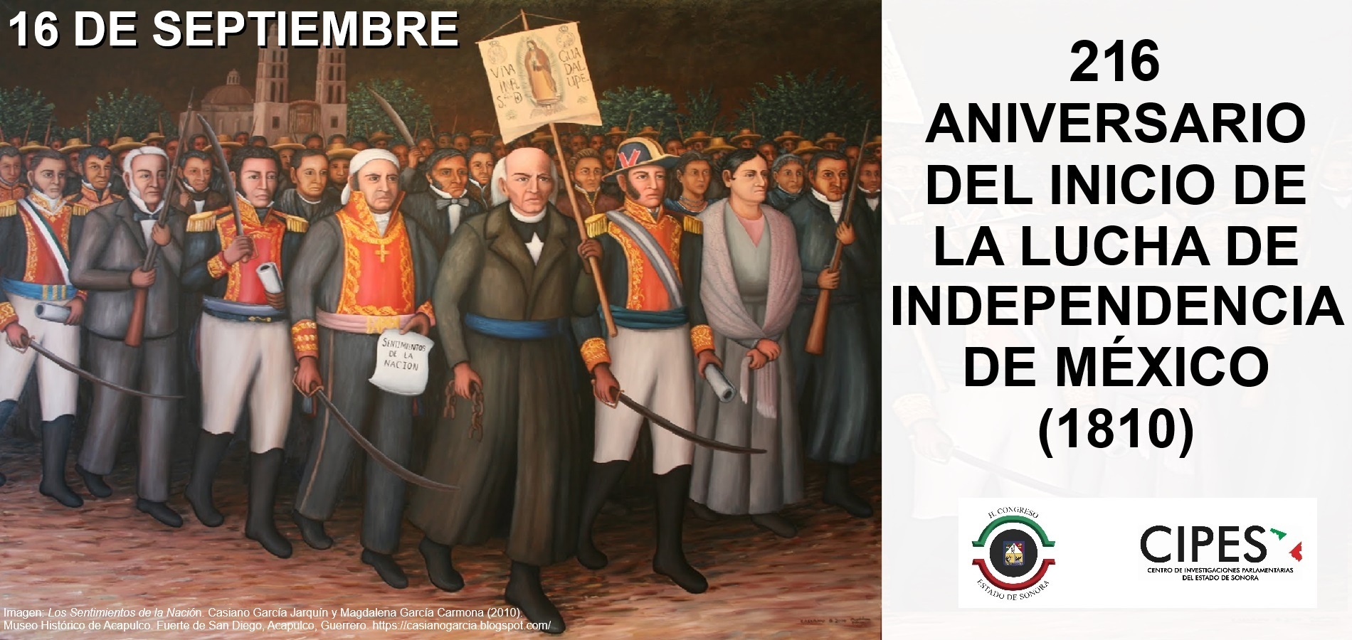 Imagen de 216 ANIVERSARIO DEL INICIO DE LA LUCHA DE INDEPENDENCIA DE MÉXICO (1810)