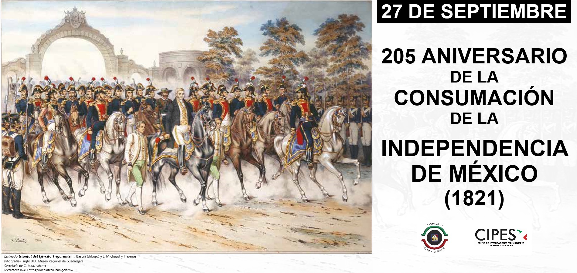 Imagen de 205 ANIVERSARIO DE LA CONSUMACIÓN DE LA INDEPENDENCIA DE MÉXICO (1821)