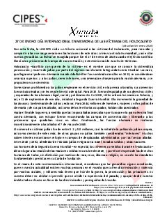 Primera página del PDF: DÍA INTERNACIONAL DE CONMEMORACIÓN DE LAS VÍCTIMAS DEL HOLOCAUSTO