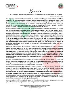 Primera página del PDF: DÍA INTERNACIONAL DE LAS MUJERES Y LAS NIÑAS EN LA CIENCIA