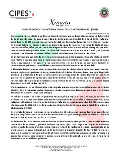 Primera página del PDF: DÍA INTERNACIONAL DEL CÁNCER INFANTIL