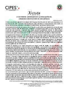 Primera página del PDF: ANIVERSARIO DE INSTALACIÓN DEL CONGRESO CONSTITUYENTE DE 1856 (MÉXICO)