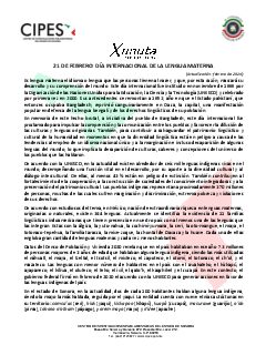 Primera página del PDF: DÍA INTERNACIONAL DE LA LENGUA MATERNA