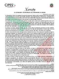 Primera página del PDF: DÍA INTERNACIONAL DEL SÍNDROME DE DOWN (ONU)