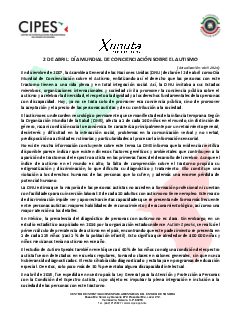 Primera página del PDF: DÍA MUNDIAL DE CONCIENCIACIÓN SOBRE EL AUTISMO