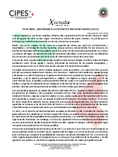 Primera página del PDF: ANIVERSARIO LUCTUOSO DEL GENERAL EMILIANO ZAPATA SALAZAR (1919)