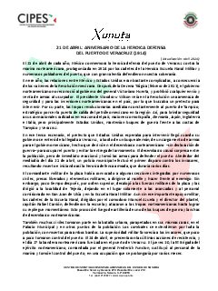 Primera página del PDF: ANIVERSARIO DE LA HEROICA DEFENSA DEL PUERTO DE VERACRUZ (1914)