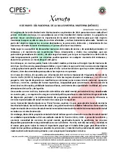 Primera página del PDF: DÍA NACIONAL Y MUNDIAL DE LA SALUD MENTAL MATERNA