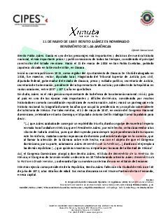 Primera página del PDF: BENITO JUÁREZ ES NOMBRADO BENEMÉRITO DE LAS AMÉRICAS