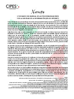 Primera página del PDF: DÍA MUNDIAL DE LAS TELECOMUNICACIONES Y DE LA SOCIEDAD DE LA INFORMACIÓN