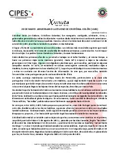 Primera página del PDF: ANIVERSARIO LUCTUOSO DE CRISTÓBAL COLÓN (1506)