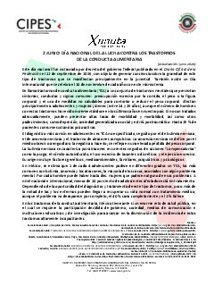 Primera página del PDF: DÍA NACIONAL DE LA LUCHA CONTRA LOS TRASTORNOS DE LA CONDUCTA ALIMENTARIA