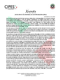 Primera página del PDF: DÍA MUNDIAL DE LOS REFUGIADOS