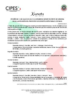 Primera página del PDF: EL CONGRESO CONSTITUYENTE DE SONORA INICIA EN MAGDALENA LA REVISIÓN DEL PROYECTO DE CONSTITUCIÓN PARA EL ESTADO