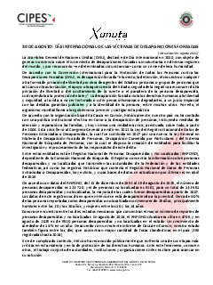 Primera página del PDF: DÍA INTERNACIONAL DE LAS VÍCTIMAS DE DESAPARICIÓN FORZADA
