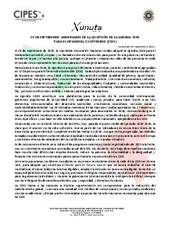 Primera página del PDF: ANIVERSARIO DEL ESTABLECIMIENTO DE LA AGENDA 2030 PARA EL DESARROLLO SOSTENIBLE (2015)