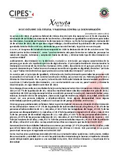 Primera página del PDF: DÍA NACIONAL CONTRA LA DISCRIMINACIÓN