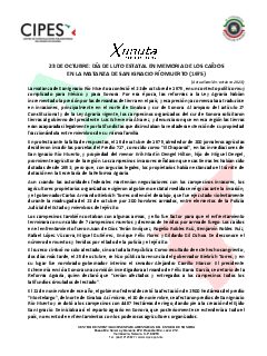 Primera página del PDF: DIA DE LUTO POR LOS CAÍDOS EN LA MAT. DE SAN I. R. MUERTO