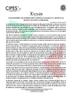 Primera página del PDF: INTERNACIONAL CONTRA LA VIOLENCIA Y EL ACOSO EN LA ESCUELA, INCLUIDO EL CIBERACOSO