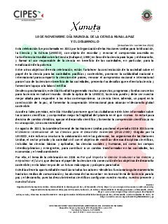 Primera página del PDF: DÍA MUNDIAL DE LA CIENCIA PARA LA PAZ Y EL DESARROLLO